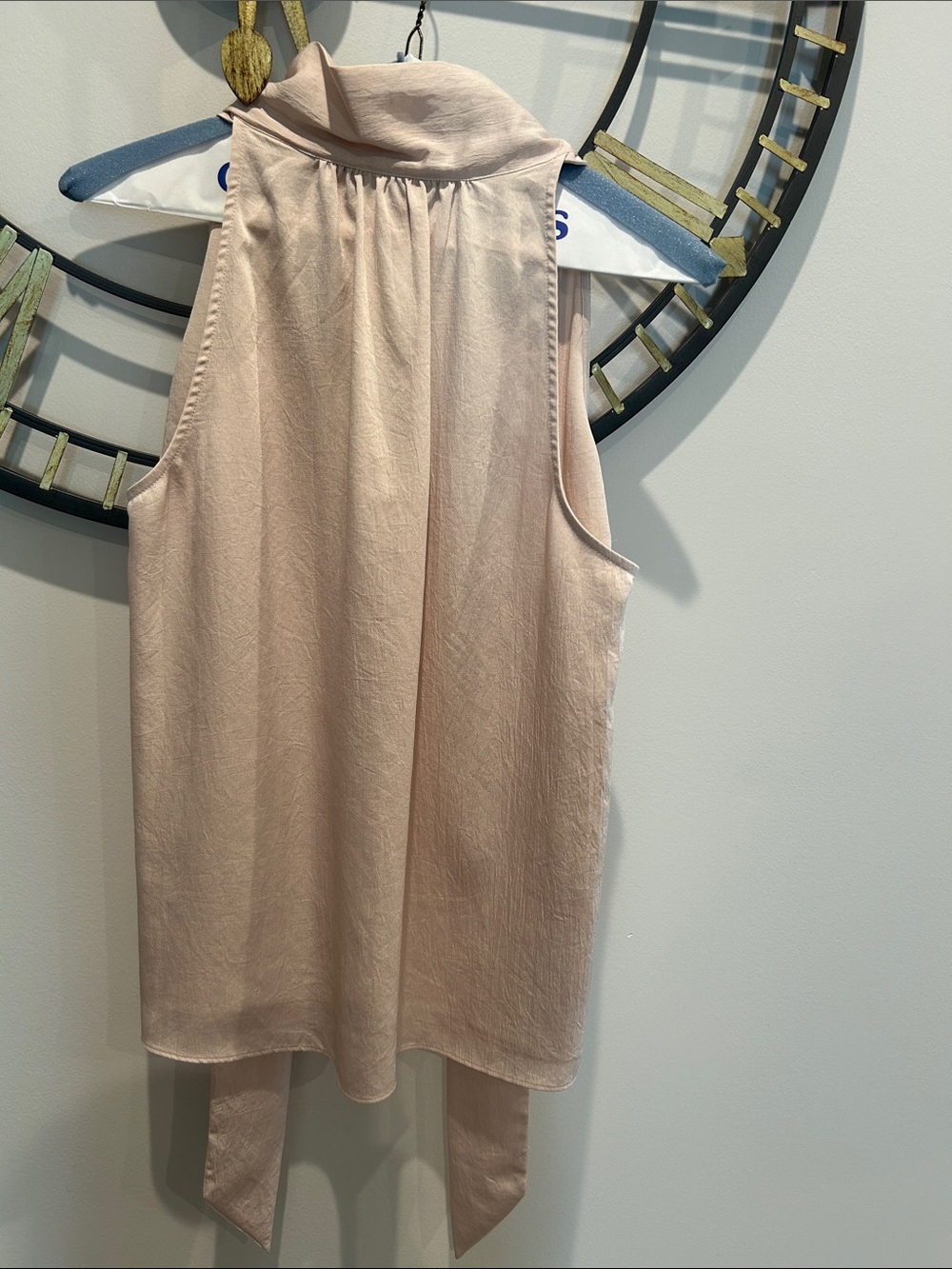Sleeveless High Neck Tie-Back Top